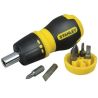 Stanley Multibit Ratchet Stubby, Отвертка укороченная с насадками и магнитным держателем