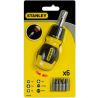 Stanley Multibit Ratchet Stubby, Отвертка укороченная с насадками и магнитным держателем