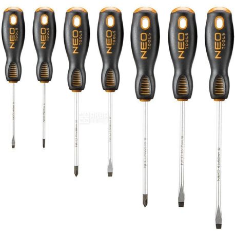 Neo tools, Набор шлицевых и крестовых отверток, 7 шт.