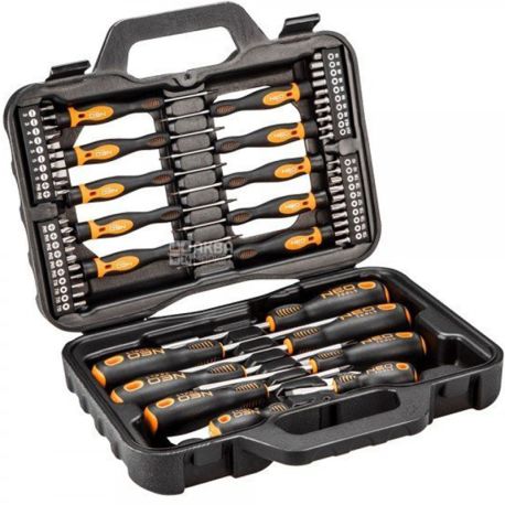 Neo, Screwdriver & Bit Set, 58 pieces