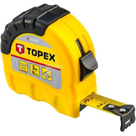  Topex, Рулетка з блокуванням змотування, 3 м