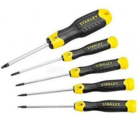 Stanley Cushion Grip Torx, Набір зіркоподібних викруток, 5 шт.