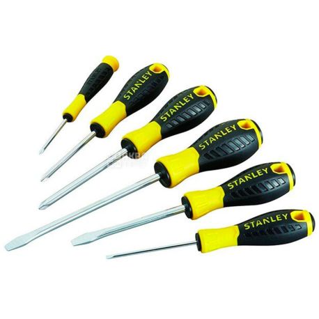 Stanley Essential, Набор шлицевых и крестовых отверток, 6 шт.