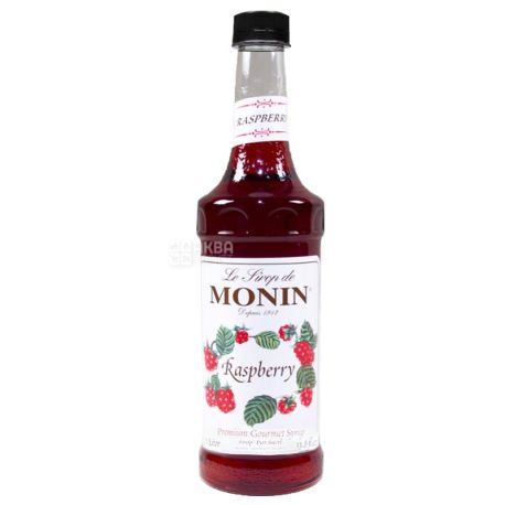 Monin Raspberry, Syrop Raspberry, 1 liter, glass