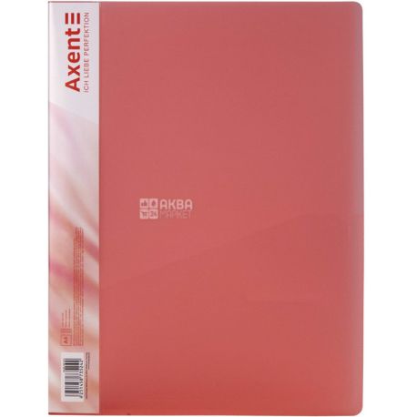 Axent, Clip folder red transparent, A4 format, polypropylene