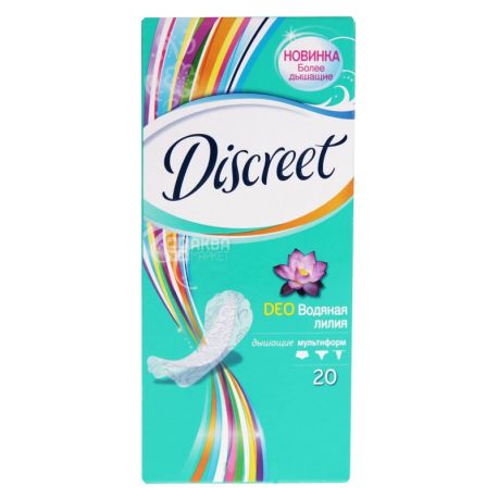 Discreet, Deo Water Lily, 20 шт., Прокладки ежедневные, ароматизированные