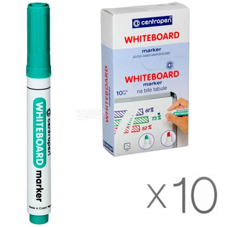 Centropen, pack of 10 PCs., marker for boards, green, 2.5 mm
