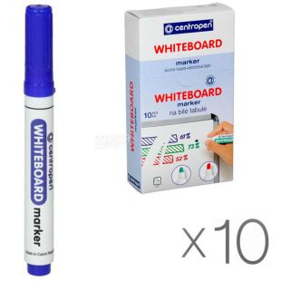 Centropen, упаковка 10 шт., Маркер для досок, синий, 2,5 мм