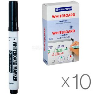 Centropen, упаковка 10 шт., Маркер для досок, черный, 2,5 мм
