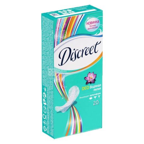 Discreet, Deo Water Lily, 20 шт., Прокладки ежедневные, ароматизированные