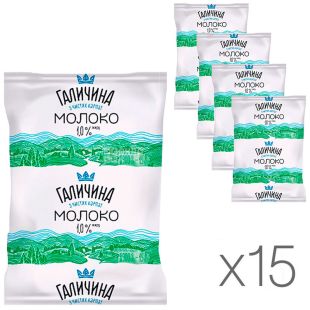 Галичина, Молоко ультрапастеризоване 1%, 900 г, Упаковка 15 шт.