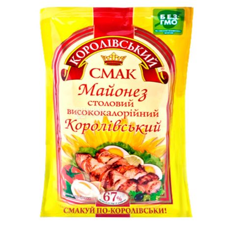 Королівський смак, 400 г, майонез, 67% королевский, фил-пак