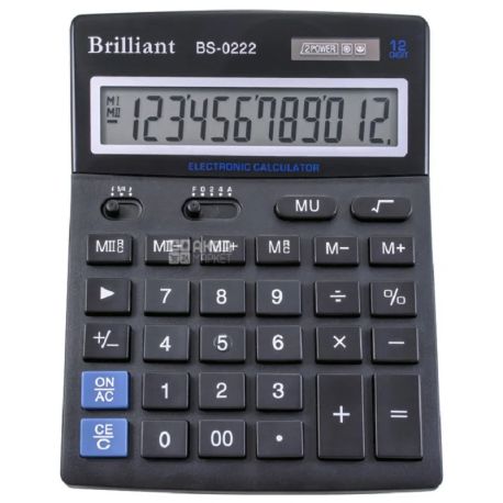 Brilliant BS-0222, Калькулятор настільний, 140 x 176 x 45 мм