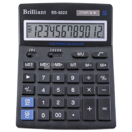Brilliant BS-0222, Калькулятор настольный, 140x176x45 мм