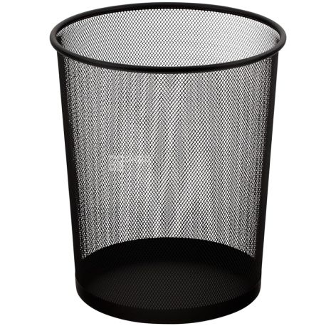Buromax, Paper basket round, metal, black, 10 l