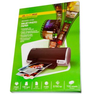 Buromax, 100 л, Фотобумага матовая, А4, 180 г/м2