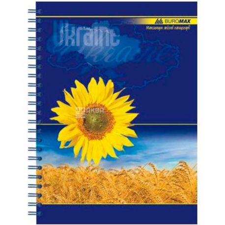 Buromax, Тетрадь для записей, на пружине, А5, 96 л., клетка