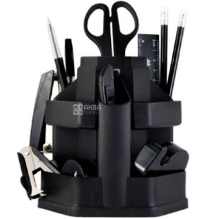 Buromax, 16 предметов, Настольный набор-органайзер, черный