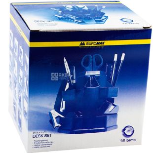 Buromax, 16 предметов, Настольный набор-органайзер, черный