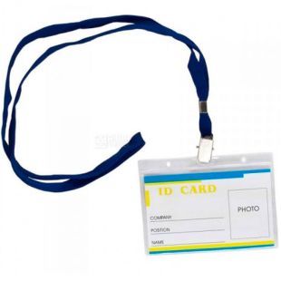 Buromax, Бейдж горизонтальный, на шнурке, 110х80 мм