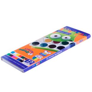 ZiBi, 12 кольорів, Фарби акварельні медові, без пензля