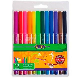 ZiBi, фломастери кольорові, 12 шт.