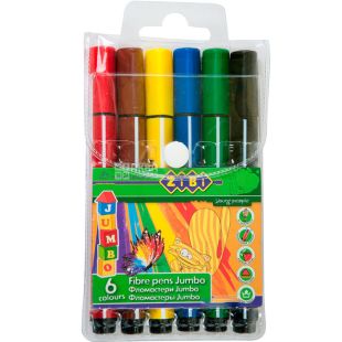 ZiBi Jumbo, Фломастеры цветные, 6 шт.