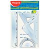 Maped, Набор канцелярский, Линейка, 20 см, 2 угольника, транспортир, пластик