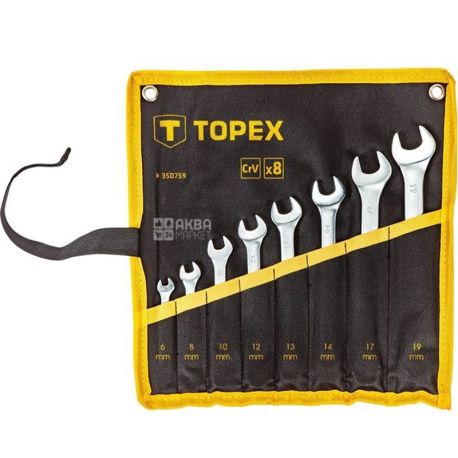 Topex, Набор ключей комбинированных, 8 шт.