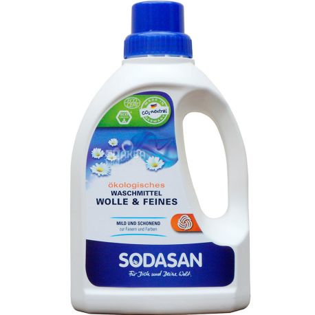 Sodasan Woolen Wash, 0,75 л, Рідкий засіб-концентрат для делікатного прання шовку та вовни