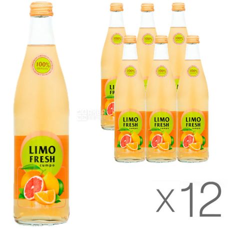 Limofresh, 0,5 л, упаковка 12 шт., Лимофреш, Ситро, Напиток безалкогольный, газированный