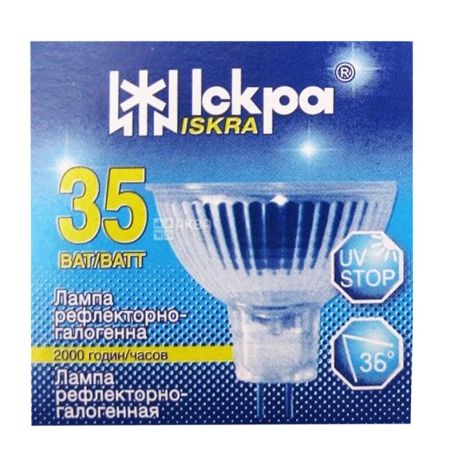 Іскра, 35 Вт, лампа, Рефлекторно-галогенная, м/у