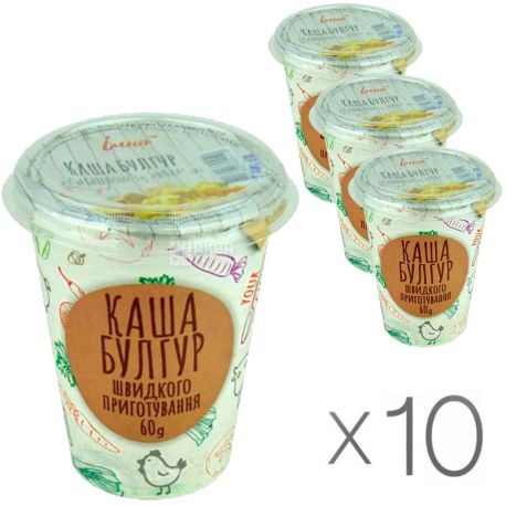 Илна, 60 г, упаковка 10 шт, Каша Булгур быстрого приготовления с курицей и овощами