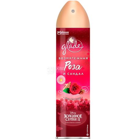Glade, 300 мл, Безмятежная роза и сандал, Освежитель воздуха