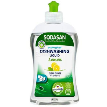 Sodasan, Лимон, 500 мл, Рідкий засіб-концентрат для миття посуду