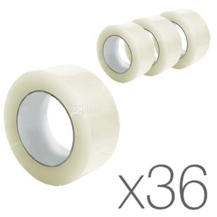 Скотч пакувальний прозорий, упаковка 36 шт., 48 мм х 160 м, ТМ Промтус