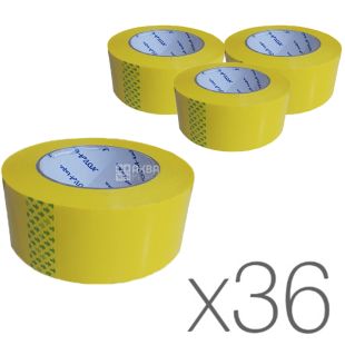 Промтус, упаковка 36 шт., Скотч бытовой, желтый, 48 мм х 160 м