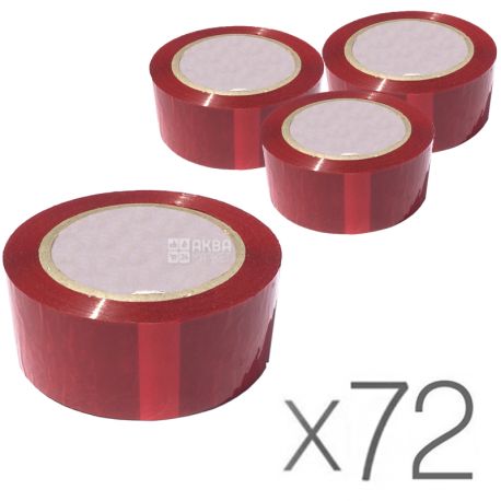 Promtus, packing 72 pcs., Scotch tape household, red, 48 mm x 60 m