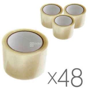  Скотч пакувальний прозорий, упаковка 48 шт., 72 мм х 66 м, ТМ Промтус 