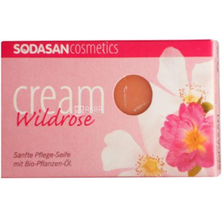 Sodasan, Face-cream soap, Wild Rose, organic, 100 g