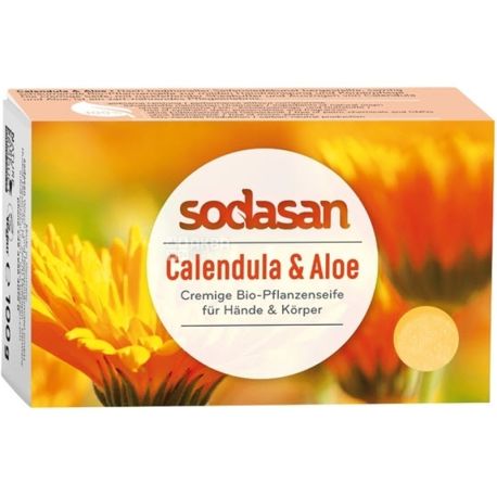 Sodasan, Facial soap, Anti-inflammatory, Calendula Aloe, organic, 100 g