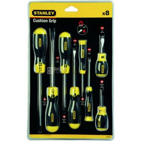 Stanley СushionGrip, Набор отверток, 8 шт.