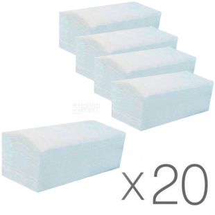 Bima, Упаковка 20 шт. х 150 листов, Полотенца бумажные Бима, 2-х слойные, V-складывания, белые, 230х250 мм