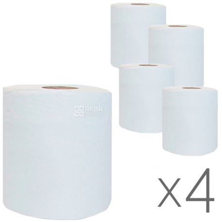 Bima, упаковка 4 шт. х 100 м, Бумажные полотенца Бима, 2-х слойные, 500 отрывов, 18х18 см