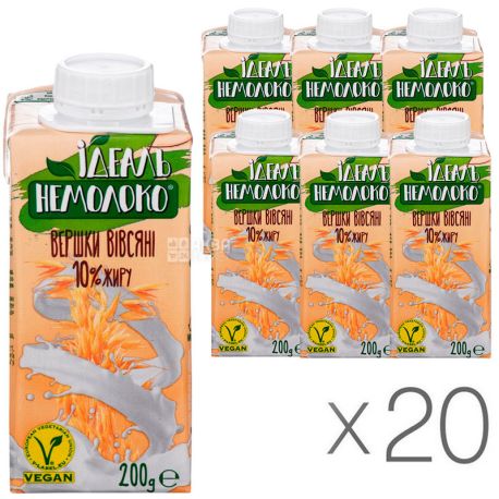 Ideal Non-milk, 200 g, package 20 pcs., Oat cream, Cream, ultra-pasteurized, 10%