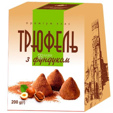 Volyn sweets, 200 g, Sweets, truffle with hazelnuts