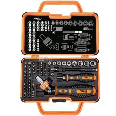 Neo Tools, Bit Set with Holder, 69 Items