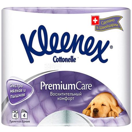 Kleenex, 4 rolls, toilet paper, Premium Comfort, m / s