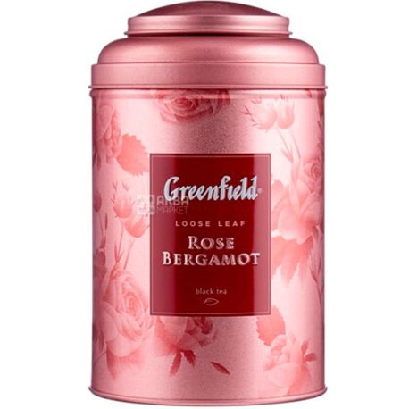 Greenfield Rose Bergamot, 100 г, Гринфилд, Чай черный с ароматом розы и бергамота, ж/б
