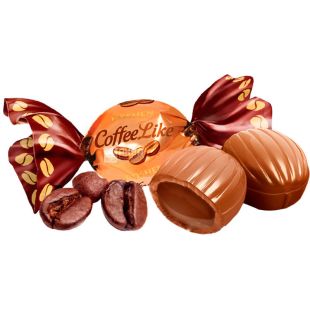 Roshen Coffee-Like, 1 кг, Конфеты карамельные с молочно-кофейной начинкой Кофе-Лайк, Рошен